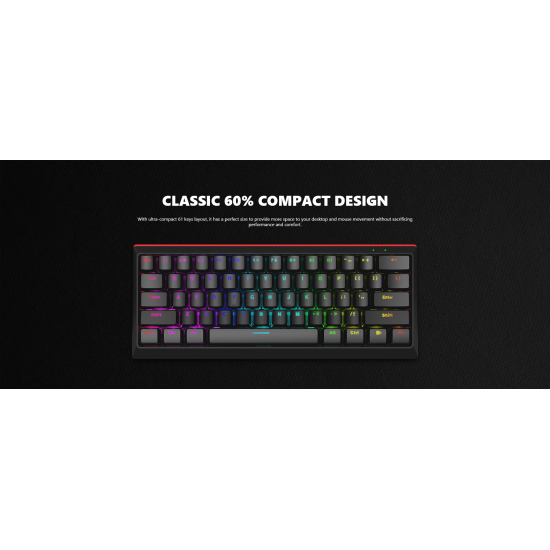 MARVO KG962 GAMING RGB ΜΗΧΑΝΙΚΟ ΠΛΗΚΤΡΟΛΟΓΙΟ, ΜΑΥΡΟ