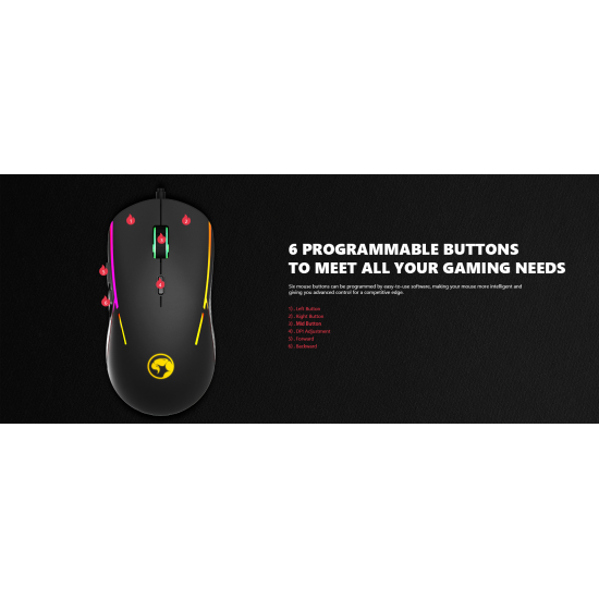 MARVO G924 ΕΝΣΥΡΜΑΤΟ GAMING ΠΟΝΤΙΚΙ, 10.000DPI