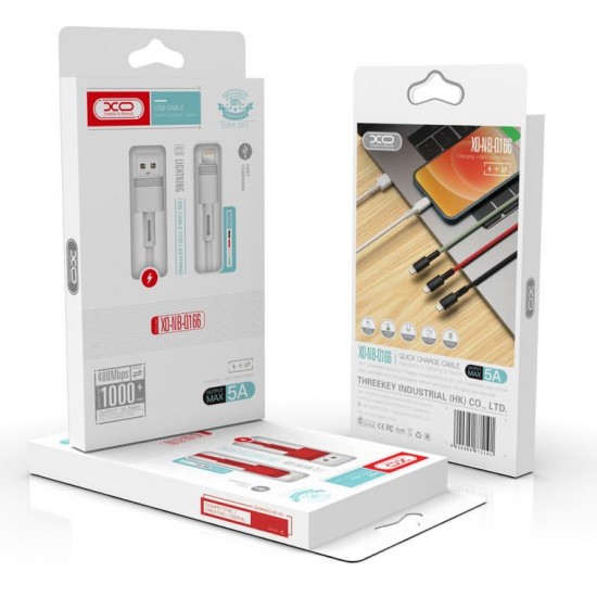 XO NB-Q166 5A   ΚΑΛΩΔΙΟ ΦΟΡΤΙΣΗΣ FAST CHARGING  LIGHTING ΛΕΥΚΟ