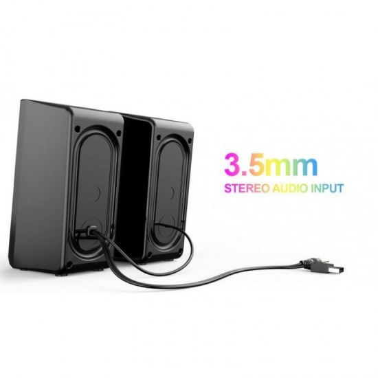 HAVIT SK202  ΗΧΕΙΑ 2.0, USB 2.0, ΜΕ LED, ΜΑΥΡΟ