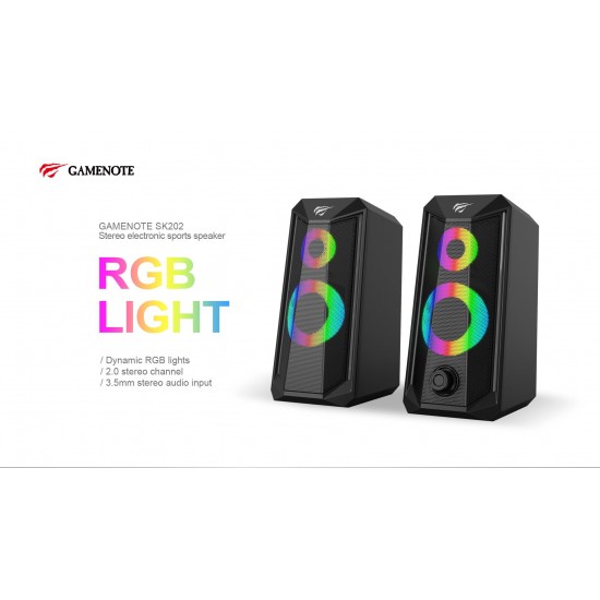 HAVIT SK202  ΗΧΕΙΑ 2.0, USB 2.0, ΜΕ LED, ΜΑΥΡΟ