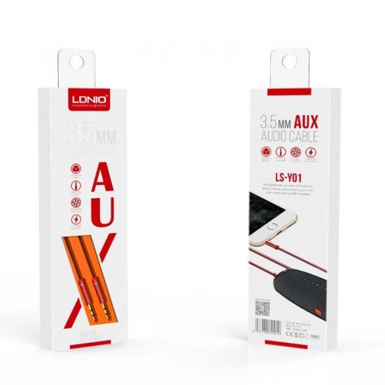 LDNIO ΚΑΛΩΔΙΟ ΗΧΟΥ LS-Y01  3,5ΜΜ, 1M, ΚΟΚΚΙΝΟ