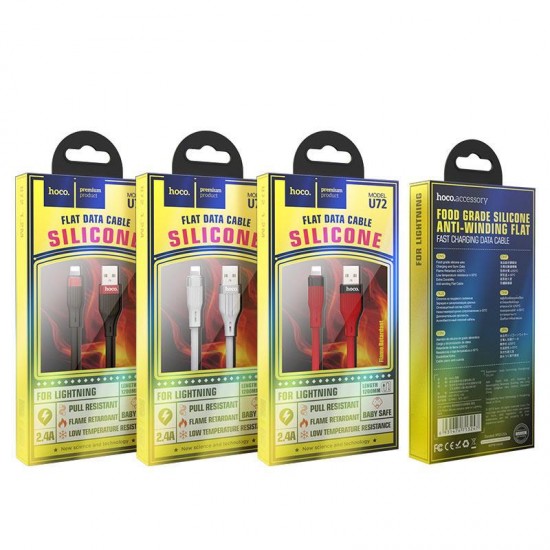 HOCO U72 FOREST SILICONE ΚΑΛΩΔΙΟ ΦΟΡΤΙΣΗΣ LIGHTNING, ΚΟΚΚΙΝΟ