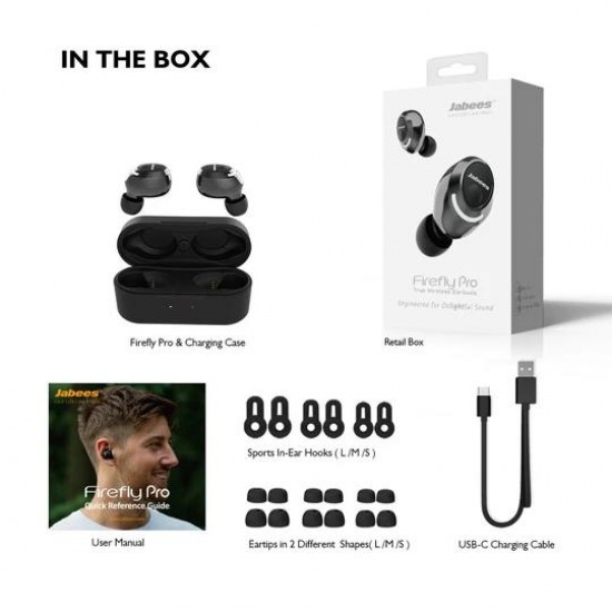 JABEES FIREFLY PRO TRUE WIRELESS EARBUDS BLACK