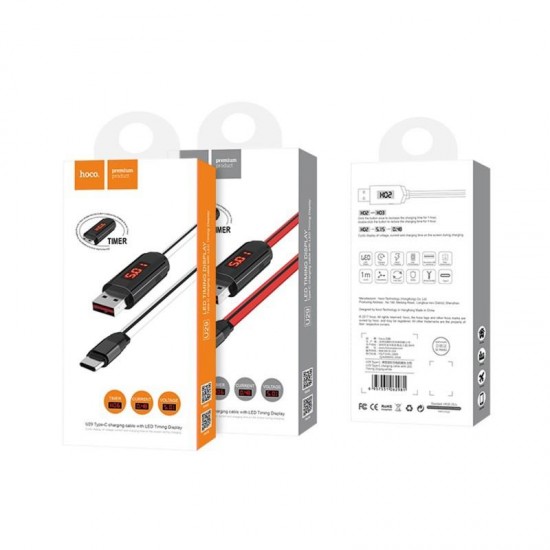 HOCO U29 ΚΑΛΩΔΙΟ ΜΕ ΟΘΟΝΗ TYPE-C ΦΟΡΤΙΣΗΣ & DATA 1.2m, WHITE