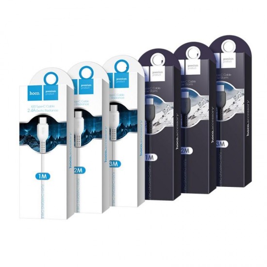 HOCO X20 FLASH ΚΑΛΩΔΙΟ TYPE-C ΦΟΡΤΙΣΗΣ & DATA 3m, WHITE