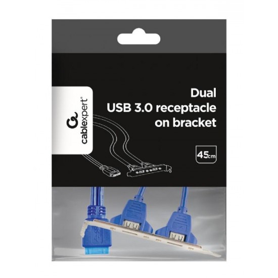 CABLEXPERT DUAL USB 3.0 RECEPTACLE ON BRACKET