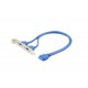 CABLEXPERT DUAL USB 3.0 RECEPTACLE ON BRACKET