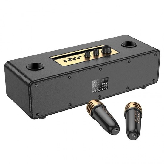 HOCO BS63 GRACEFUL, ΑΣΥΡΜΑΤΟ ΗΧΕΙΟ, 2 ΜΙΚΡΟΦΩΝΑ, 20w, ΜΑΥΡΟ