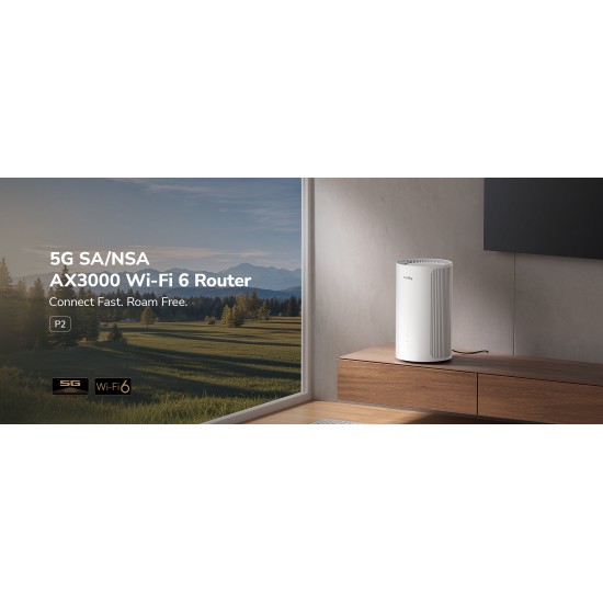 CUDY P2 5G SA/NSA, AX3000 WIFI 6 ROUTER, 5G/4G DUAL CONNECTION, MIMO