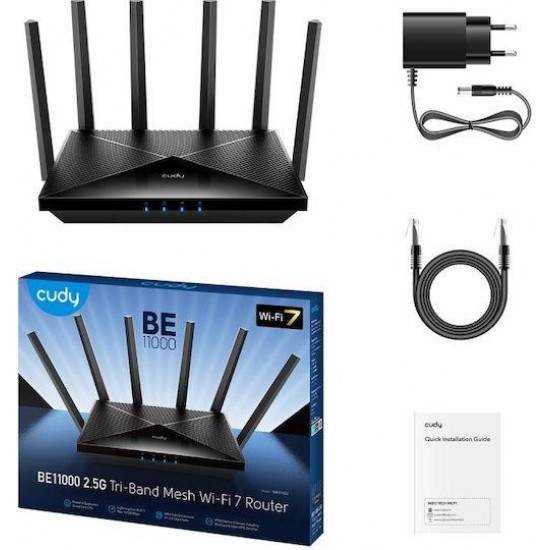 CUDY BE11000, 2.5G, MESH WIFI 7 ROUTER, TRI-BAND