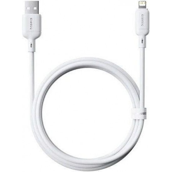 BASEUS SILKY SERIES, ΚΑΛΩΔΙΟ ΓΡΗΓΟΡΗΣ ΦΟΡΤΙΣΗΣ, LIGHTNING, 2,4A, 2m, ΛΕΥΚΟ