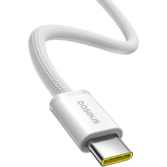 BASEUS CRYSTAL, ΚΑΛΩΔΙΟ ΓΡΗΓΟΡΗΣ ΦΟΡΤΙΣΗΣ TYPE-C ΣΕ TYPE-C, 100W, 2m, ΛΕΥΚΟ