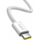 BASEUS CRYSTAL, ΚΑΛΩΔΙΟ ΓΡΗΓΟΡΗΣ ΦΟΡΤΙΣΗΣ TYPE-C ΣΕ TYPE-C, 100W, 2m, ΛΕΥΚΟ