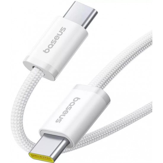 BASEUS CRYSTAL, ΚΑΛΩΔΙΟ ΓΡΗΓΟΡΗΣ ΦΟΡΤΙΣΗΣ TYPE-C ΣΕ TYPE-C, 100W, 2m, ΛΕΥΚΟ