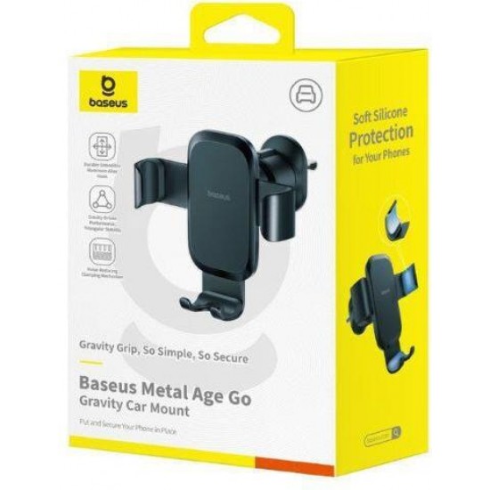 BASEUS METAL AGE GO, ΒΑΣΗ ΣΤΗΡΙΞΗΣ ΚΙΝΗΤΟΥ, ΑΕΡΑΓΩΓΟΥ, ΜΑΥΡΟ