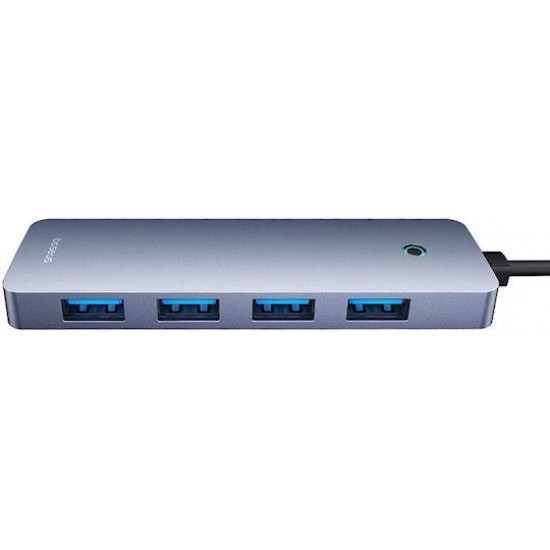 BASEUS ULTRAJOY SERIES, USB HUB, 4 ΘΥΡΕΣ, 1 ΘΥΡΑ TYPE-C, ΓΚΡΙ
