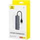 BASEUS ULTRAJOY SERIES, USB HUB, 4 ΘΥΡΕΣ, 1 ΘΥΡΑ TYPE-C, ΓΚΡΙ