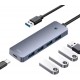 BASEUS ULTRAJOY SERIES, USB HUB, 4 ΘΥΡΕΣ, 1 ΘΥΡΑ TYPE-C, ΓΚΡΙ
