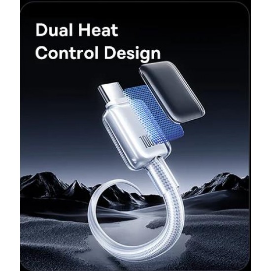 BASEUS CRYSTAL, ΚΑΛΩΔΙΟ ΓΡΗΓΟΡΗΣ ΦΟΡΤΙΣΗΣ,TYPE-C, 100W, 2m, ΛΕΥΚΟ