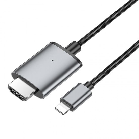 HOCO UA27, HD ΚΑΛΩΔΙΟ LIGHTNING ΣΕ HDMI, ΓΚΡΙ
