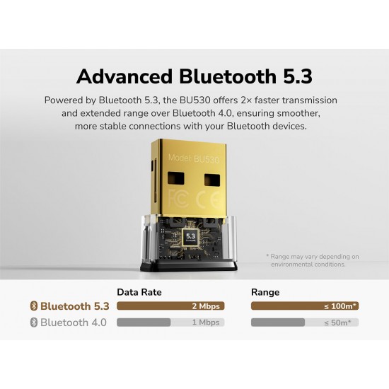 CUDY BU530, BLUETOOTH 5.3, NANO USB ADAPTER