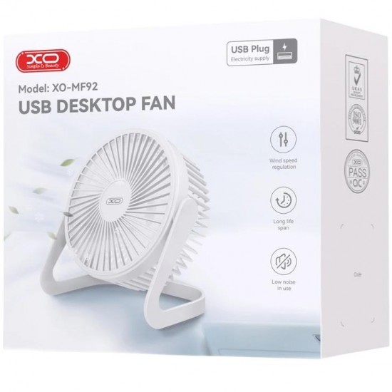 XO MF92, ΑΝΕΜΙΣΤΗΡΑΣ ΓΡΑΦΕΙΟΥ, 8in, ΜΕ USB, ΛΕΥΚΟ