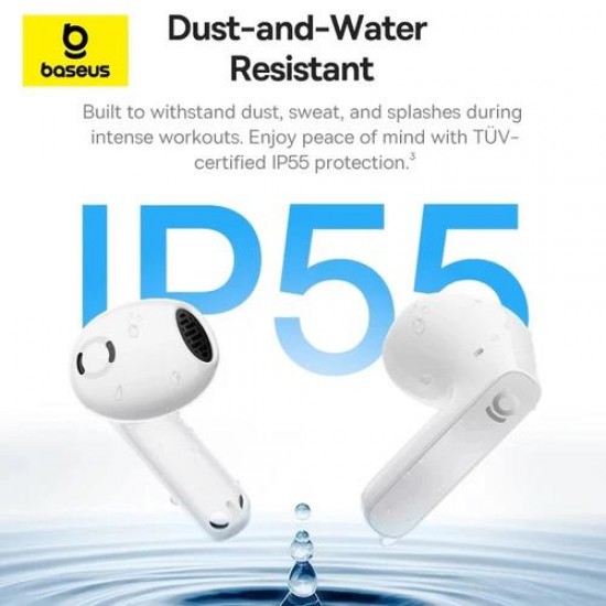 BASEUS BASS BS1 NC, ΑΣΥΡΜΑΤΑ SEMI IN EAR, TWS, ΛΕΥΚΑ