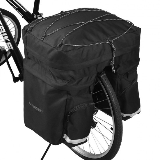Wozinsky 60L spacious bike rack bag (rain cover included) black (WBB13BK)