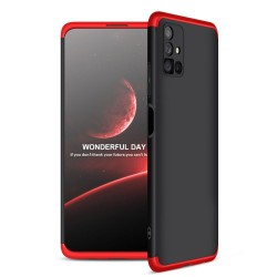 GKK 360 Protection Case Front and Back Case Full Body Cover Samsung Galaxy M51 black-red