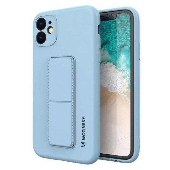 Wozinsky Kickstand Case iPhone 11 Pro Max Silicone Case with Stand Light Blue