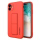 Wozinsky Kickstand Case silicone case with stand iPhone 12 Pro Max red