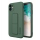 Wozinsky Kickstand Case iPhone 12 Pro Max Silicone Case with Stand Dark Green