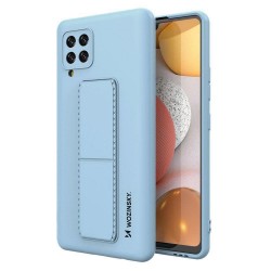 Wozinsky Kickstand Case silicone case with stand Samsung Galaxy A42 5G light blue