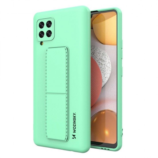 Wozinsky Kickstand Case silicone case with stand for Samsung Galaxy A42 5G mint