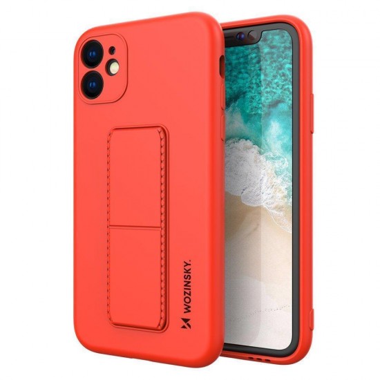 Wozinsky Kickstand Case silicone case with kickstand case for Xiaomi Redmi 10X 4G / Xiaomi Redmi Note 9 red