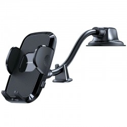 Joyroom car phone holder with flexible arm for dashboard or windshield, black (JR-ZS259)