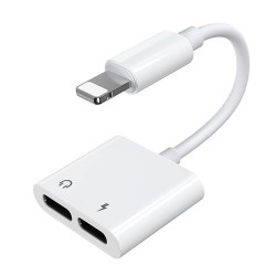 Joyroom S-Y104 headphone Lightning / 2x Lightning adapter - white