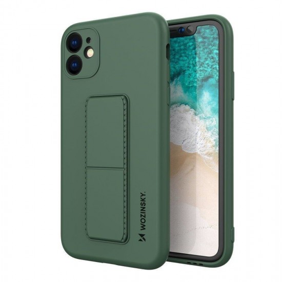 Wozinsky Kickstand Case silicone case with stand Samsung Galaxy A72 4G dark green