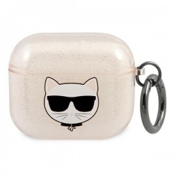 Karl Lagerfeld Glitter Choupette Case for AirPods 3 - Gold