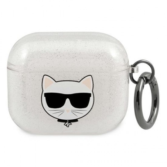 Karl Lagerfeld Glitter Choupette case for AirPods 3 - silver