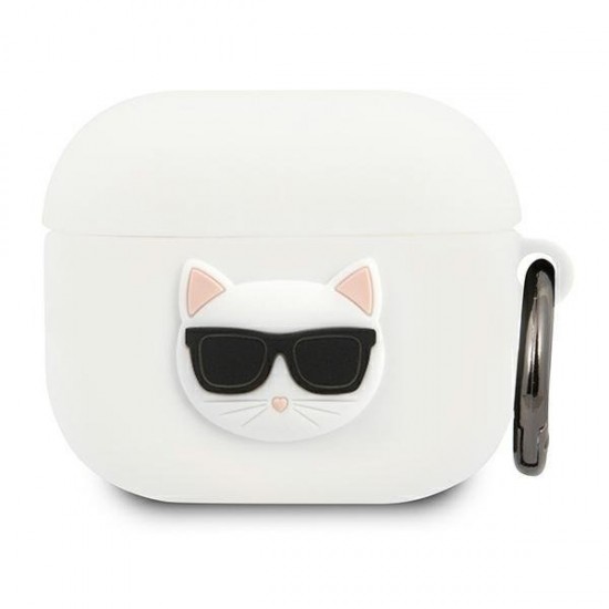 Karl Lagerfeld Silicone Choupette Case for AirPods 3 - White