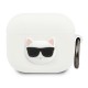 Karl Lagerfeld Silicone Choupette Case for AirPods 3 - White