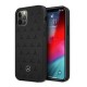 Mercedes Leather Stars Pattern Case for iPhone 12 Pro Max - Black