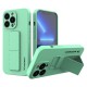 Wozinsky Kickstand Case iPhone 13 mini silicone case with stand mint