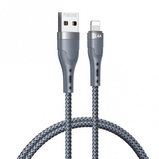 Remax USB cable - Lightning for charging and data transmission 2,4A 1m silver (RC-C006)