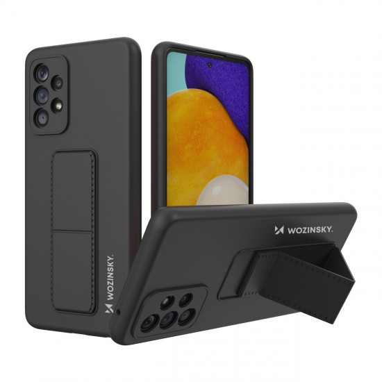 Wozinsky Kickstand Case silicone case with stand for Samsung Galaxy A73 black