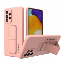 Wozinsky Kickstand Case silicone case with stand for Samsung Galaxy A73 pink