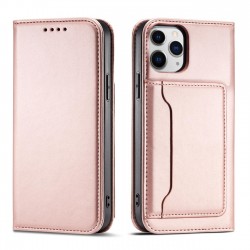 Magnet Card Case for iPhone 12 Pro Max Pouch Card Wallet Card Holder Pink