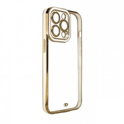 Fashion Case Case for Samsung Galaxy A12 5G Gold Frame Gel Cover White